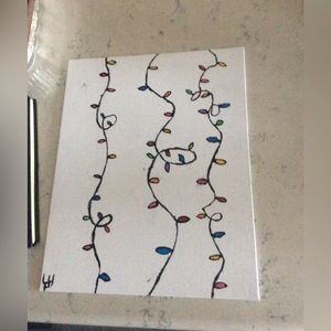 Christmas lights painting, handmade by me!🫶🏻